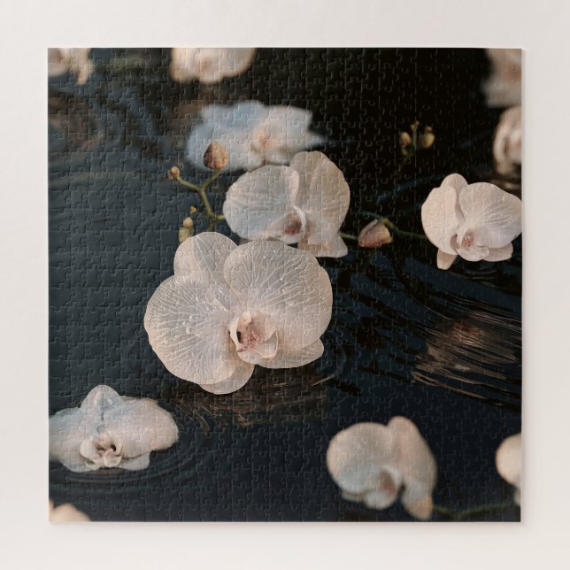 Orchids on Still Water Jigsaw Puzzle (Vertical)