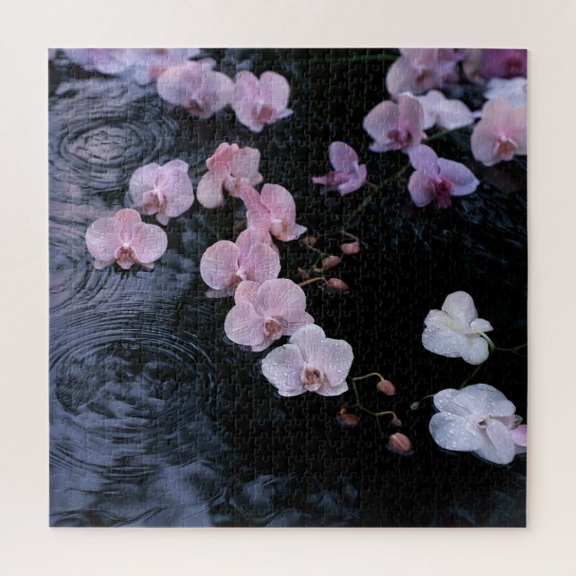 Orchids on Still Water Jigsaw Puzzle (Vertical)