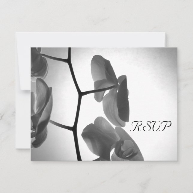 Orchids on the Stem Wedding RSVP Response Card (Front)