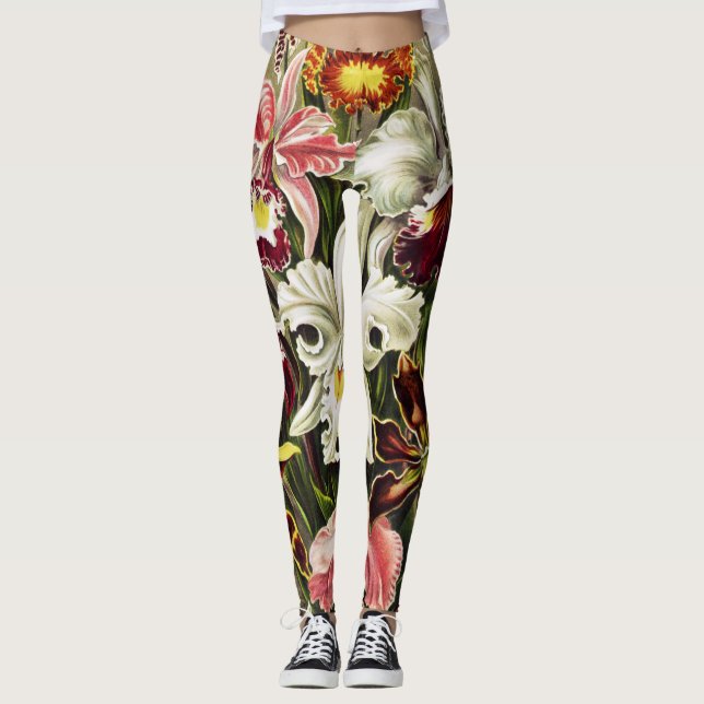 Orchids, Orchideae Denusblumen Ernst Haeckel  Leggings (Front)