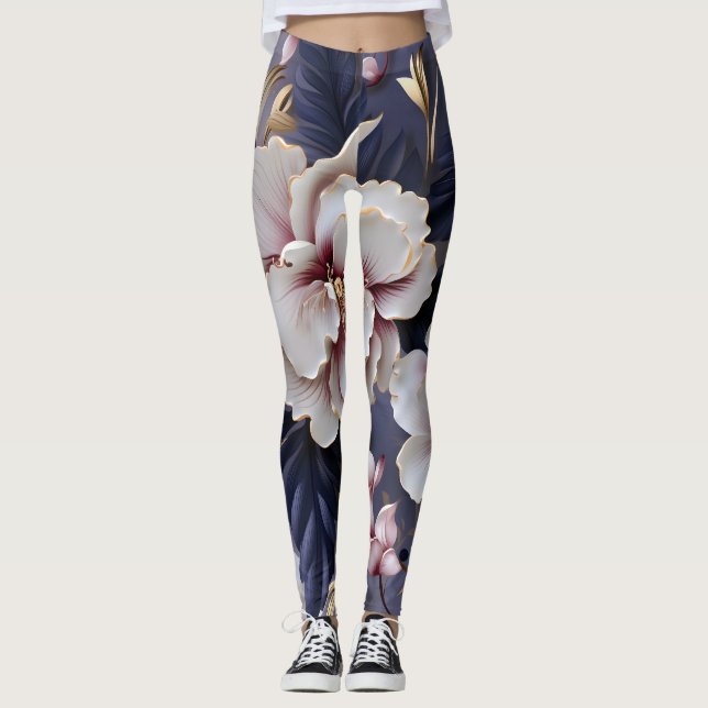 Orchids pattern leggings (Front)