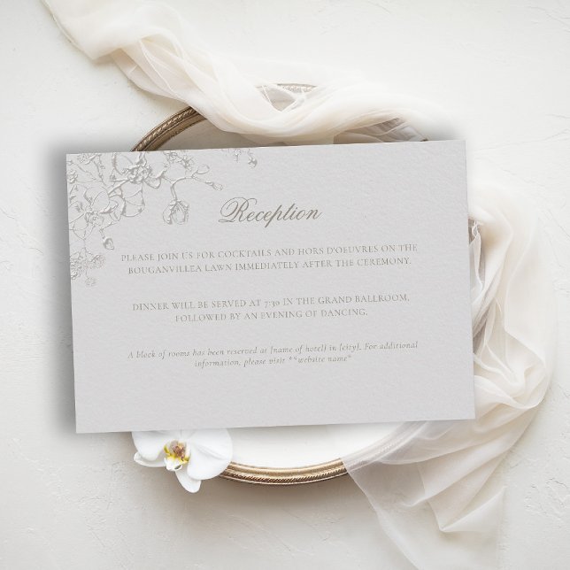 Orchids Reverie Ivory Formal Traditional Wedding Enclosure Card (orchid wedding enclosure card reception art sketch romantic modern classic formal elegant ivory)