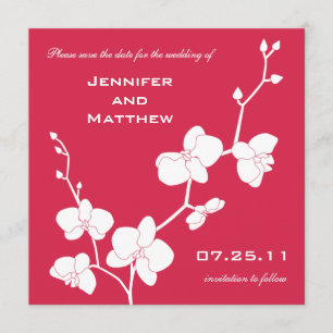 Orchids Save the Date - Red and White
