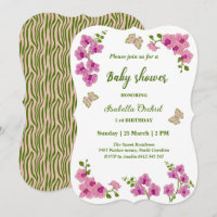 Orchids Tropical Butterfly Baby Shower 