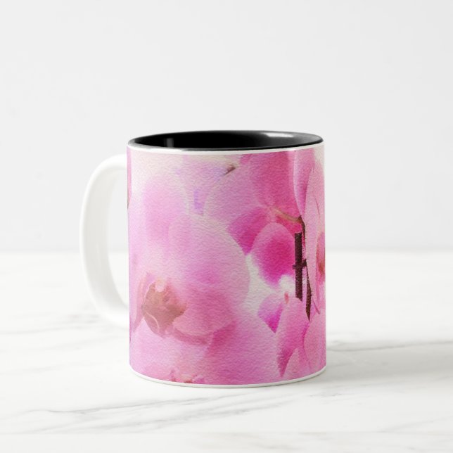 orchids. Two-Tone coffee mug (Front Left)