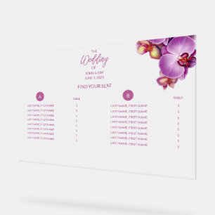 Orchids Wedding Acrylic Seating Chart