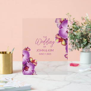 Orchids Wedding Acrylic Sign