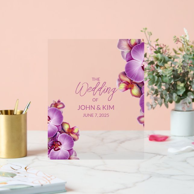 Orchids Wedding Acrylic Sign (Wedding)