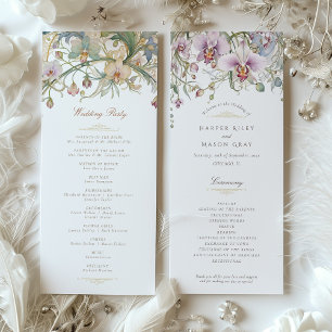 Orchids Wedding Ceremony Program Invitation