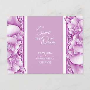 Orchids Wedding Ornate Announcement Postcard