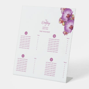 Orchids Wedding Seating Chart Pedestal Sign