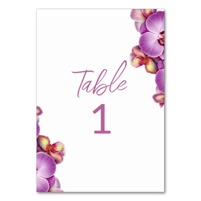 Orchids Wedding Table Card (Front)