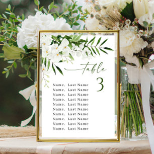 Orchids Wedding Table Number Seating Chart Cards