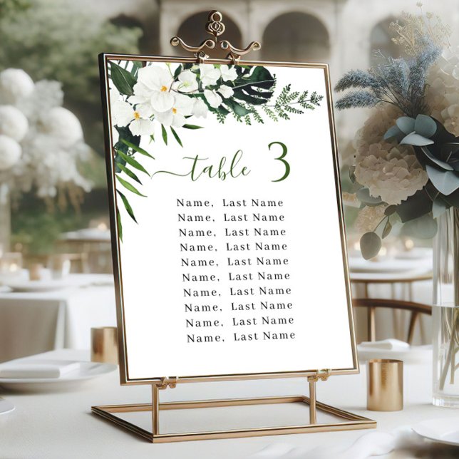 Orchids Wedding Table Number Seating Chart Cards (Creator Uploaded)