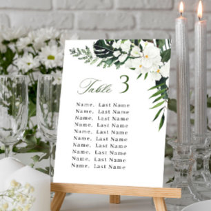 Orchids Wedding Table Number Seating Chart Cards