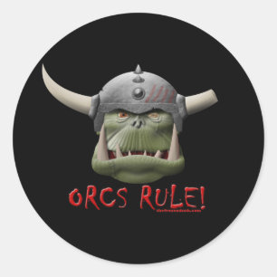 Orcs Rule! Classic Round Sticker