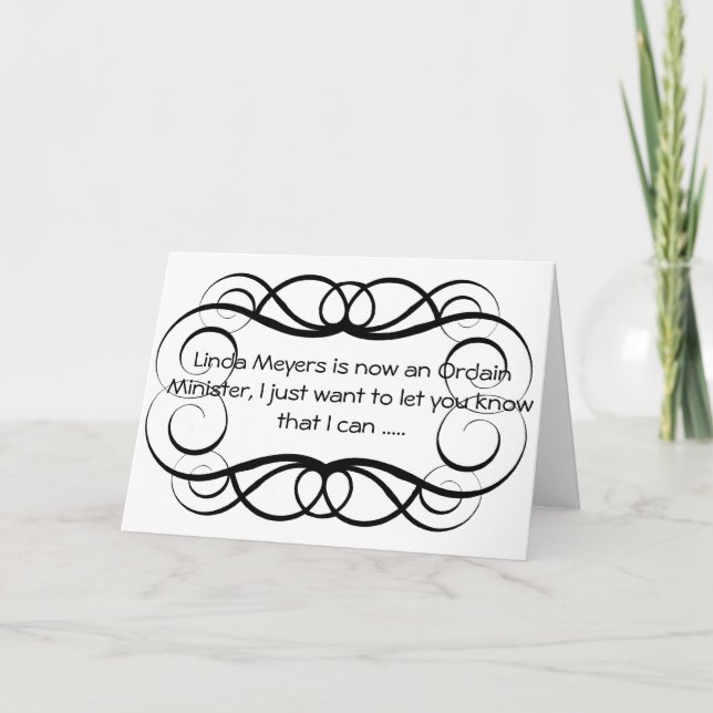 Ordained Minister Personalised Cards (Front)