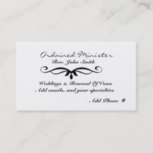 Ordained Minister's  Business Card