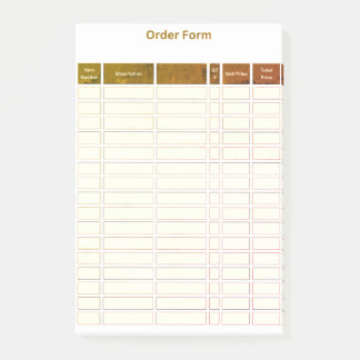 order form post it note