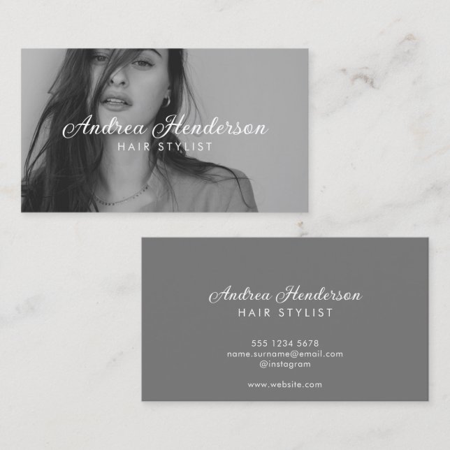 Order Hair Stylist Business Cards, Photo Image Business Card (Front/Back)