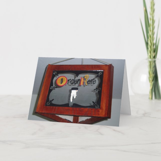 "Order Here" Birthday Card (Front)