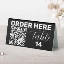 Order Here Qr Code Black White Chic Modern