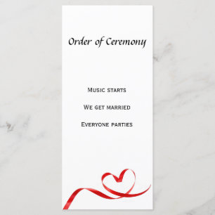 Order of Ceremony 4" x 9" Rackcard Programme