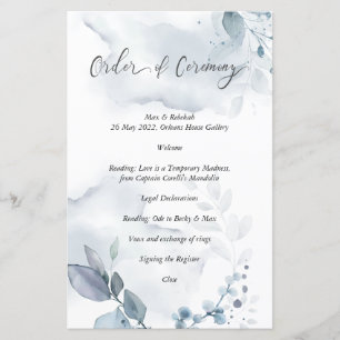 Order of Ceremony Wispy Dusty Blue Foliage