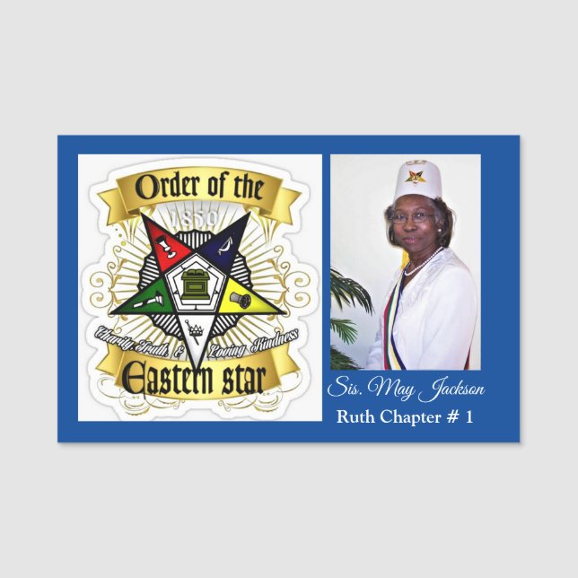 Order of Eastern Star Name Tag (Front)