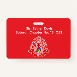 Order of Eastern Star (OES) Name Badge ID Badge