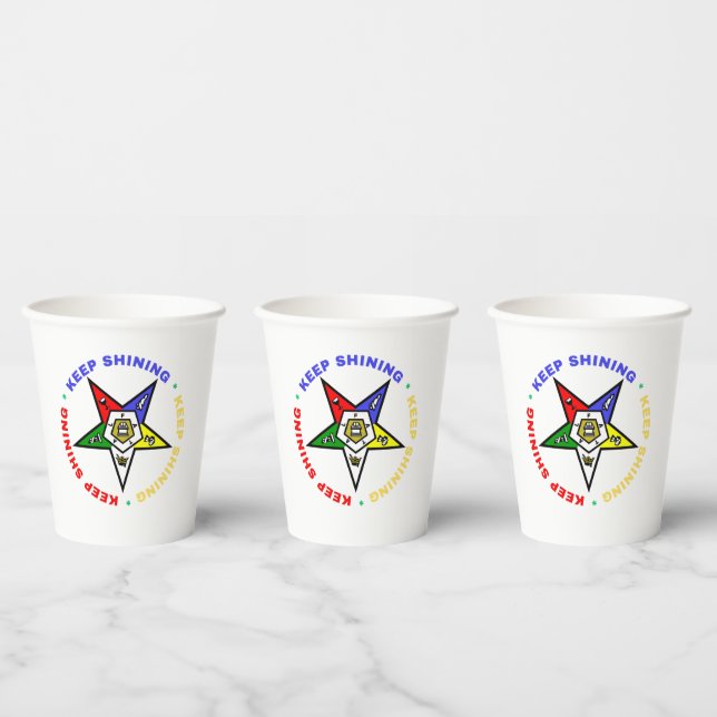 Order of Eastern Star Paper Cups (Multi)
