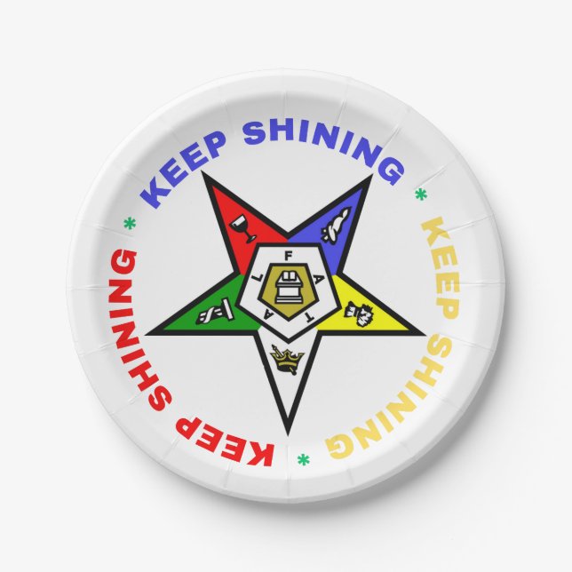 Order of Eastern Star Paper Plates (Front)