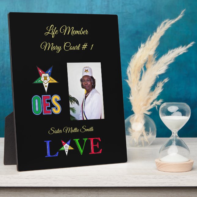 Order of Eastern Stars Life member Plaque (Side)