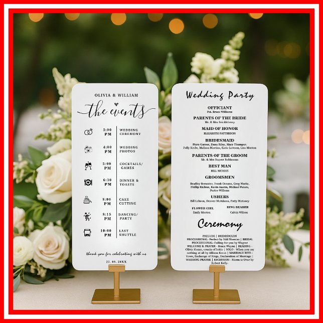 Order of Events Elegant Wedding Program Invitation (Creator Uploaded)