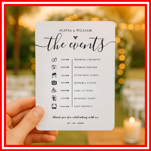 Order of Events Elegant Wedding Program Invitation