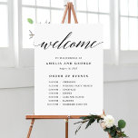Order of Events Sign EDITABLE COLOR Modern Script<br><div class="desc">A simply elegant sign that your guests will adore. Text and background colours are fully editable to match your theme!
 Design by © berryberrysweet . Printable digital files and matching items are available! Visit our website at www.berryberrysweet.com for more details!</div>