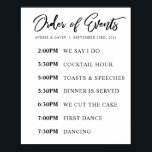 Order of Events Wedding Day Schedule Poster<br><div class="desc">This wedding poster is the perfect way to let your guests know the timeline for your wedding day.</div>