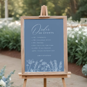 Order of Events Wedding Periwinkle Wildflower Sign