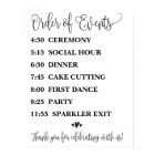 Order of Events Wedding Reception or Ceremony Sign