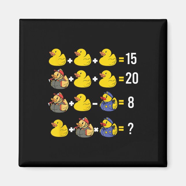 Order Of Operations Duckie Quiz Rubber Duck Math T Magnet (Front)