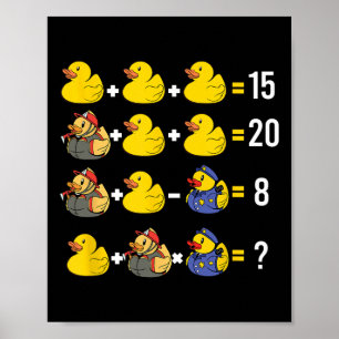 Order Of Operations Duckie Quiz Rubber Duck Math T Poster