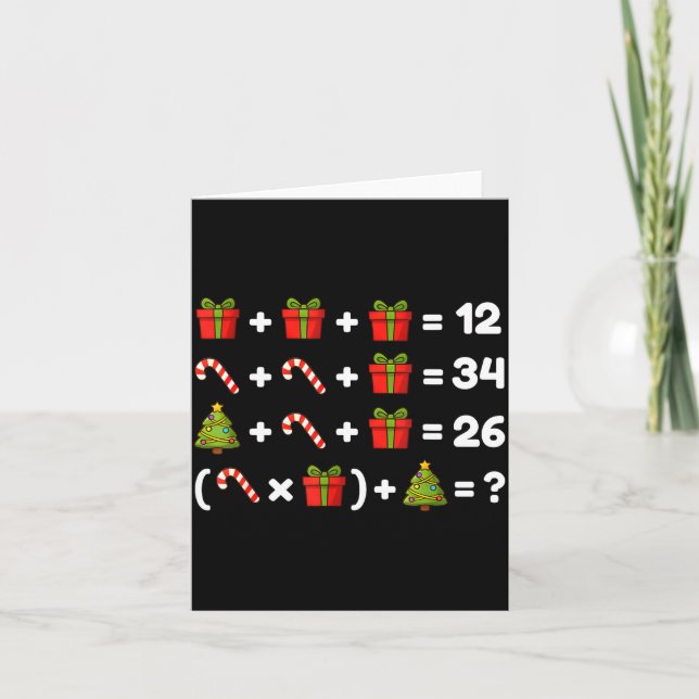 Order Of Operations Quiz Christmas Math Teacher 67 Card (Front)