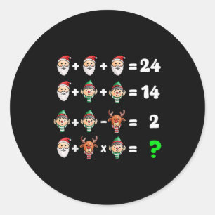Order Of Operations Quiz Christmas Math Teacher Xm Classic Round Sticker