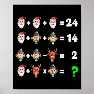 Order Of Operations Quiz Christmas Math Teacher Xm Poster