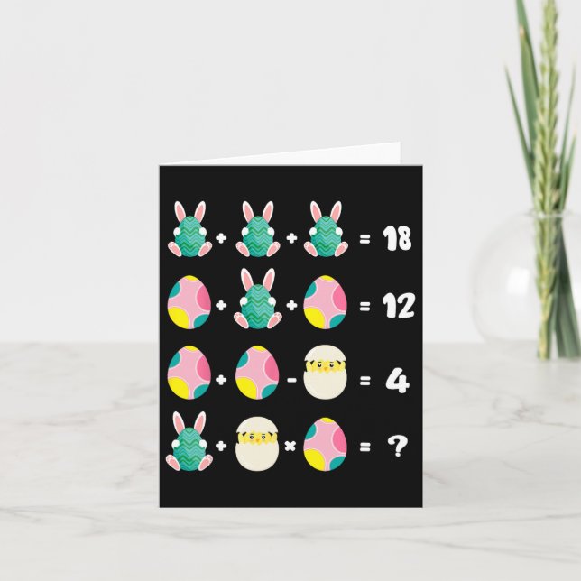 Order Of Operations Quiz Math Teacher Easter Chick Card (Front)