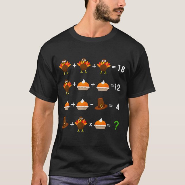 Order Of Operations Thanksgiving Quiz Funny Math T T-Shirt (Front)