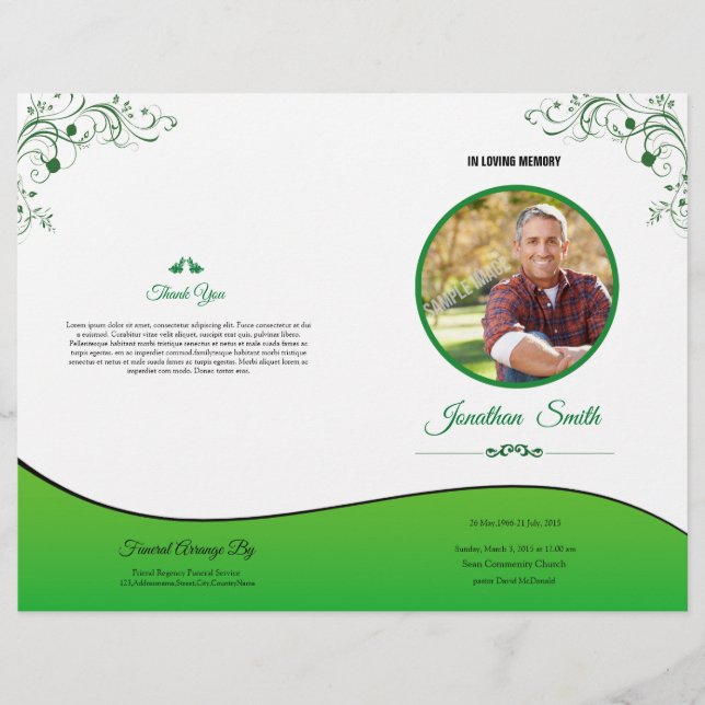 Order of Service Funeral Program Flyer (Front)