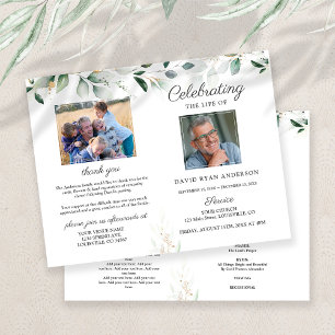 Order of Service Memorial Funeral Photo Program