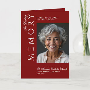 Order Of Service Obituary 3-Photo Funeral Program Card