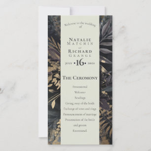 Order of service, program Slate & Grey gilded